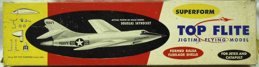 Top Flite Douglas D-558-2 Skyrocket SUPERFORM - Flying Balsa Aircraft For Jetex or Catapult- (D5582), C2-100 plastic model kit